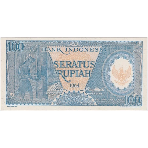 Indonesia 1964 100 Rupiah P# 98 Uncirculated