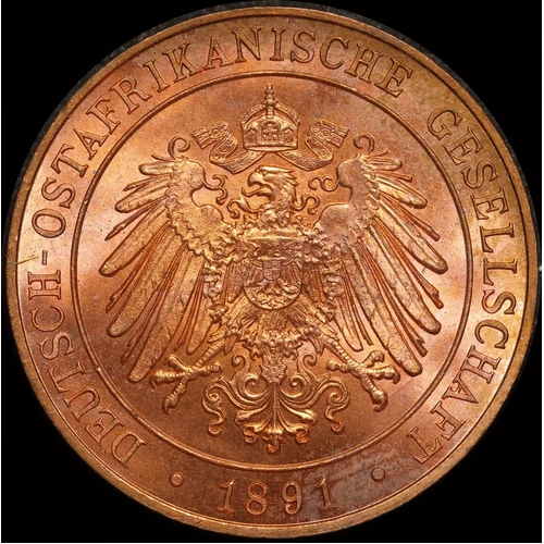 German East Africa 1891 Copper 1 Pesa KM# 1 Gem Uncirculated