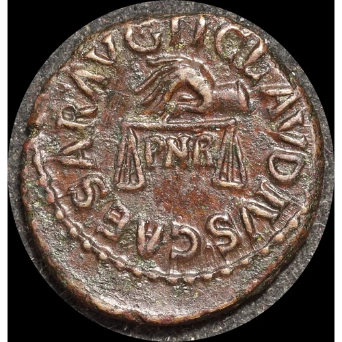 Ancient Rome (Imperial) 41 AD Claudius Bronze Quadrans RIC 85  good VF