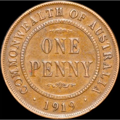 1919 Penny Dot Below good VF