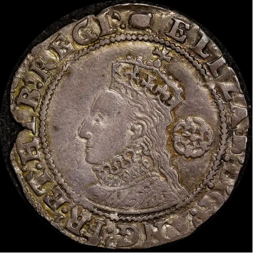 1596 Silver Sixpence Elizabeth I S#2578b good VF
