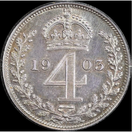 1903 Silver Maundy Fourpence Edward VII S#3986 Uncirculated