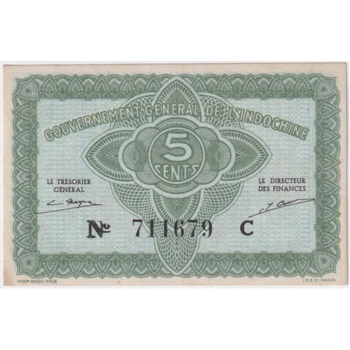 French Indo-China 1942 5 Cents P# 88a Uncirculated
