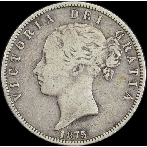 1875 Silver Halfcrown Victoria S#3889 about VF