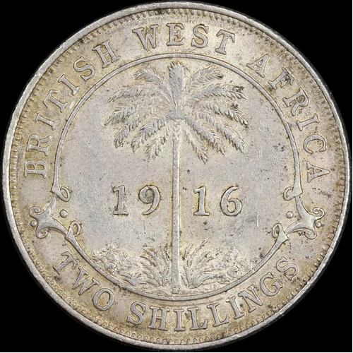 British West Africa 1916 Silver Two Shillings KM# 13 Extremely Fine