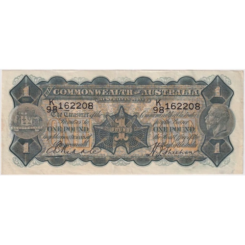 1932 One Pound Riddle/Sheehan R27bL K98 Last Prefix Extremely Fine