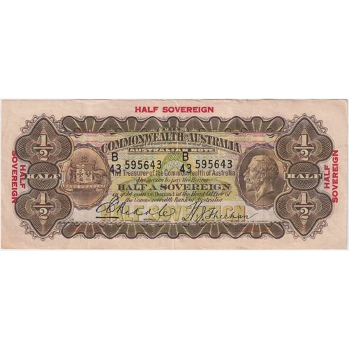 1933 Ten Shilling Riddle/Sheehan R8bL B43 Last Prefix Extremely Fine