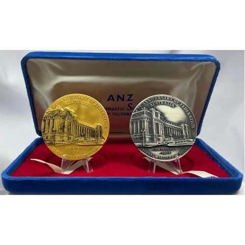 1976 Silvered and Gilded Medal Pair 75th Anniversary of the Australian Federation