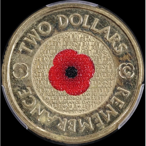 2012 2 Dollar Red Poppy C Mintmark PCGS MS64