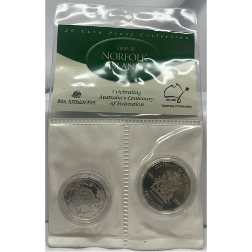 2001 Federation Two Coin Proof Set Norfolk Island