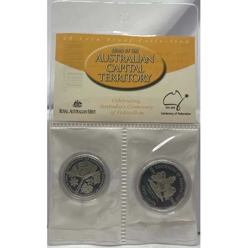 2001 Federation 2 Coin Proof Set Australian Capital Territory