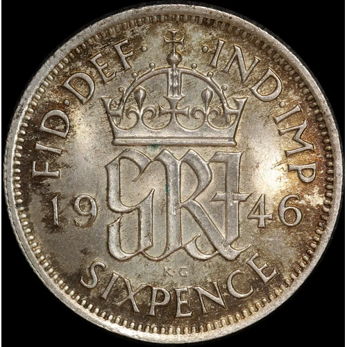 1946 Silver Sixpence George VI S# 4084 Uncirculated