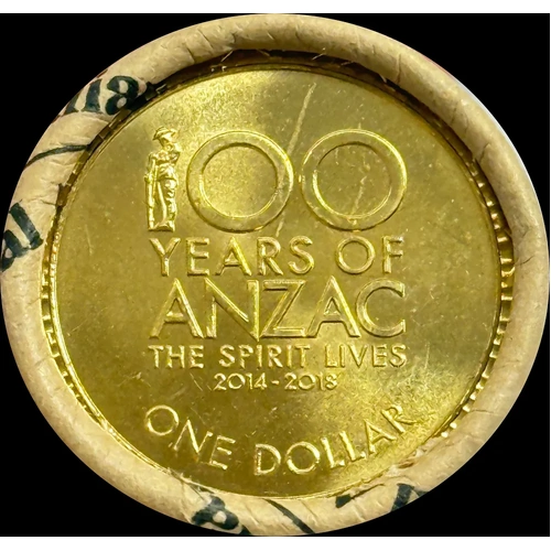 2015 1 Dollar Mint Roll 100 Years of ANZAC Spirit Heads/Tails