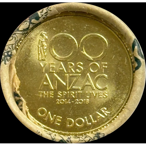 2018 1 Dollar Mint Roll 100 Years of ANZAC Spirit Heads/Tails