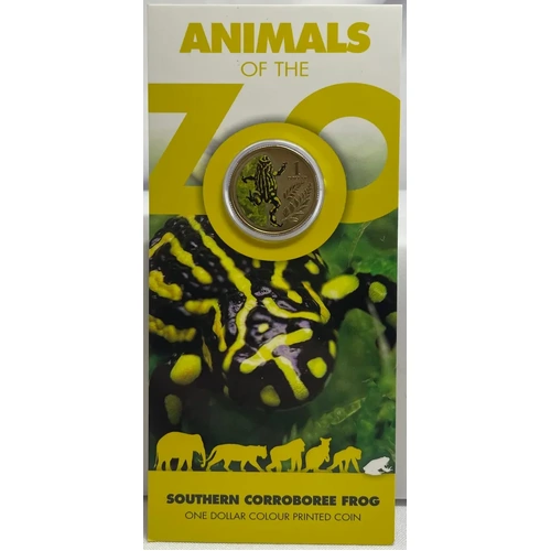 2012 Coloured 1 Dollar Uncirculated Coin Animals of the Zoo Southern Corroboree Frog