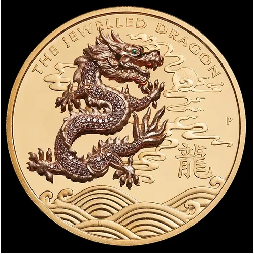 2019 Gold 10oz Proof Jewelled Dragon Masterpiece Coin