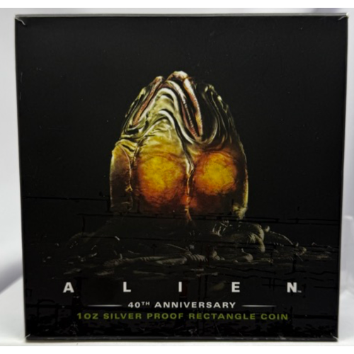 2019 Silver 1oz Rectangle Coin Alien Movie 40th Anniversary