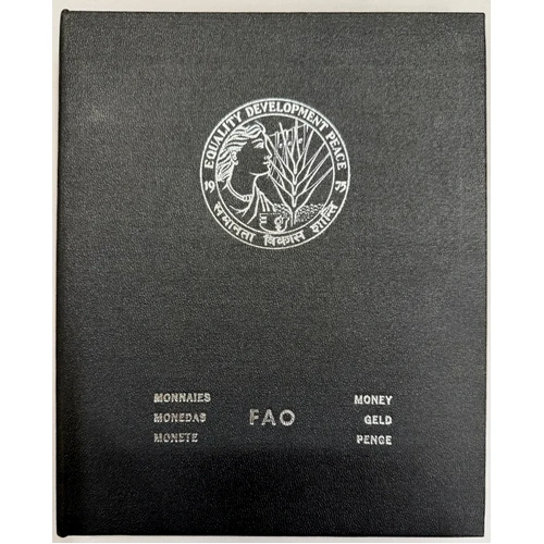 1974 - 1975 FAO Coin Album #4 Black (38 Coins/4 Stamps) Uncirculated