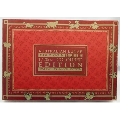 2008 - 2012 Gold Lunar Coloured 1/20oz 5 Coin Set Series II