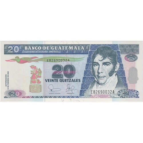 Guatemala 2003 20 Quetzales P#108 Uncirculated