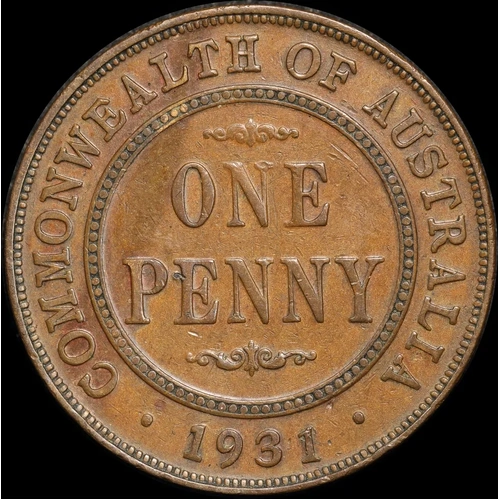 1931 Penny Indian Obverse Dropped 1 Reverse about VF