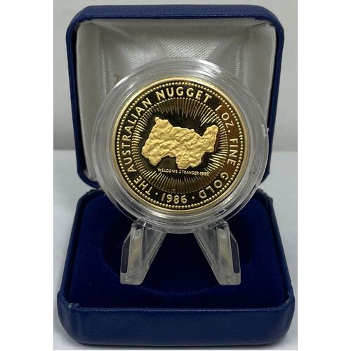 1986 Gold One Ounce Proof Coin Welcome Stranger Nugget