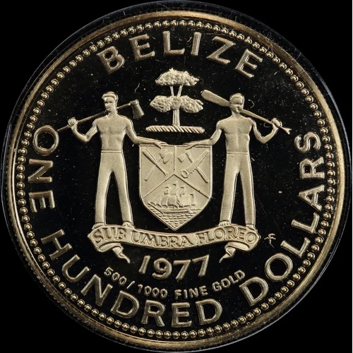 Belize 1977 Gold Proof 100 Dollars KM# 53 