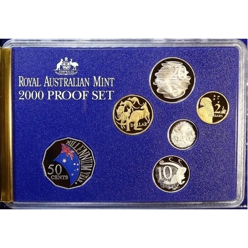 Australia 2000 Proof Coin Set Millennium Damaged Packaging