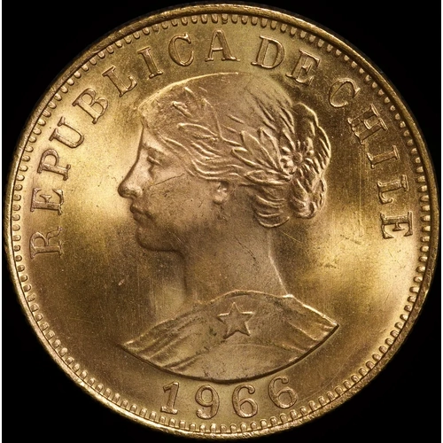 Chile 1966 Gold 50 Pesos KM#169 Uncirculated