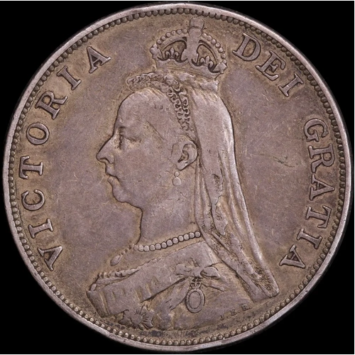 1890 Silver Double Florin Victoria S#3923 about VF