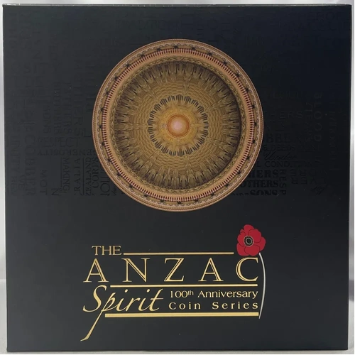2018 Silver 5 Ounce Antiqued Proof Coin ANZAC Spirit