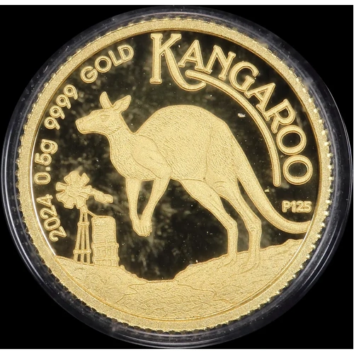 2024 Gold Half Gram Coin Mini Kangaroo