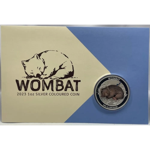 2023 Silver 1 Ounce Coloured Coin Wombat