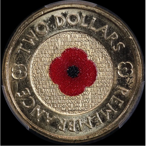 2023 Coloured 2 Dollar Remembrance Red Poppy PCGS MS65