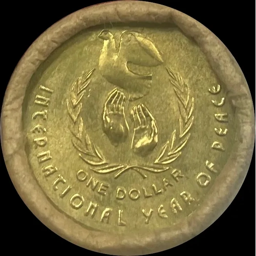 1986 1 Dollar RAM Roll Year of Peace Tails / Tails