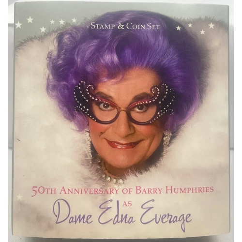 2006 Silver 1 Ounce Proof Coin & Stamp Set Dame Edna