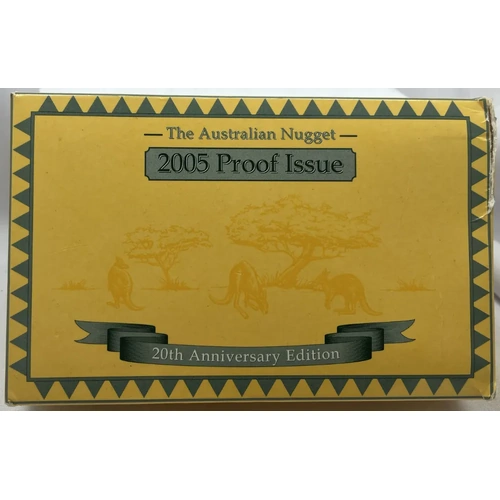 2005 Gold 1 Ounce Proof Coin & Nugget Prospector Set