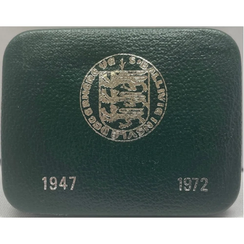 Guernsey 1972 Silver 25 Pence Proof Coin 25th Wedding Anniversary