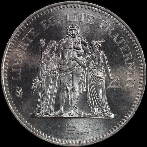 France 1976 Silver 50 Francs KM# 941.1 Choice Uncirculated