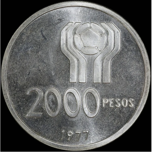 Argentina 1977 Silver 2000 Pesos Proof Coin World Football Championship