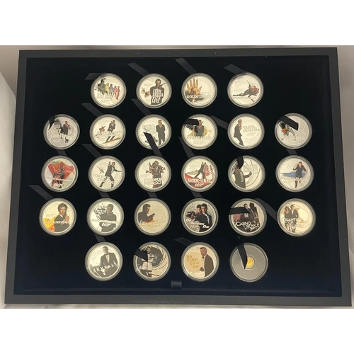 2021 - 2022 Perth Mint James Bond Silver 1/2 Ounce 25 Coin Collection includes 0.5g Gold Coin