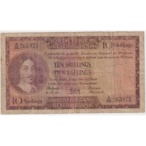 South Africa 1951 10 Shillings P# 91c Fine