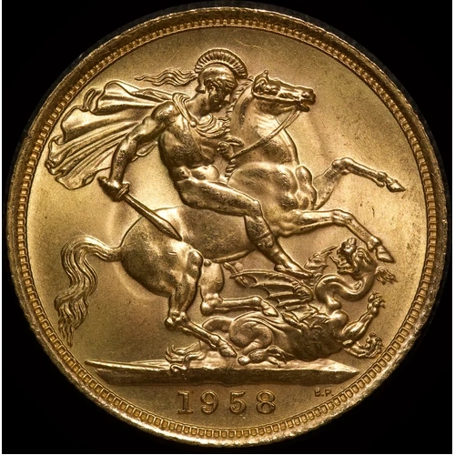 1958 Gold Sovereign Elizabeth S#4124 Uncirculated