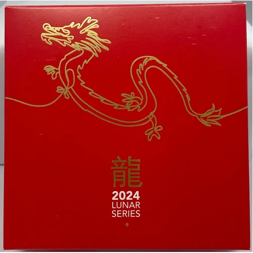 2024 Silver 5 Dollar Domed Proof Coin Lunar Dragon