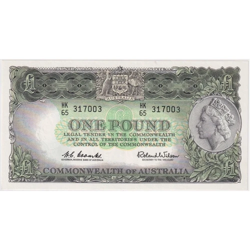 1961 One Pound Last Prefix HK/65 Coombs/Wilson R34bL Uncirculated