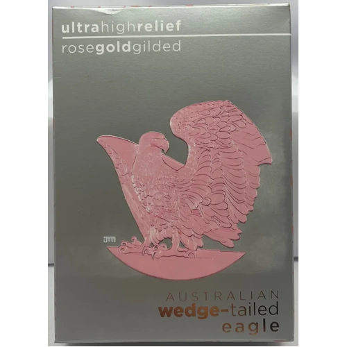 2025 Silver 2 Ounce Rose Gold Gilded Coin Ultra High Relief Wedge-tailed Eagle