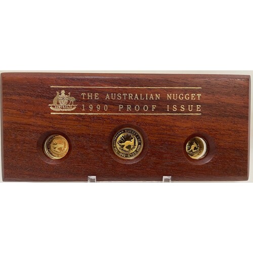 1990 Gold Three Coin Proof Set (1/4 1/10 and 1/20)