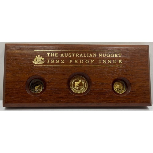 1992 Gold Three Coin Australian Nugget Proof Set