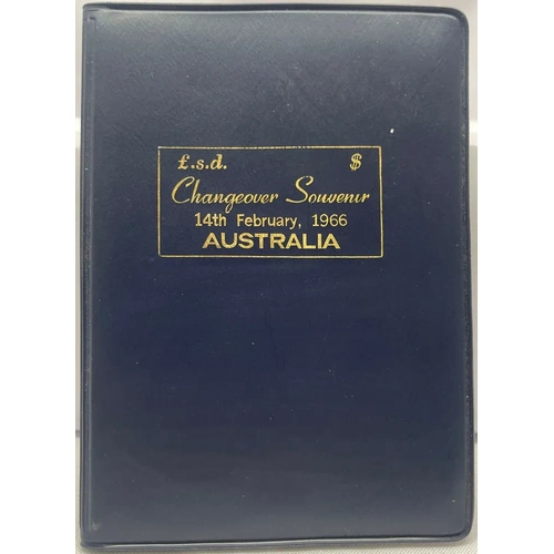 Australia 1966 Changeover Souvenir Blue Wallet Pre-Decimal and Decimal Set