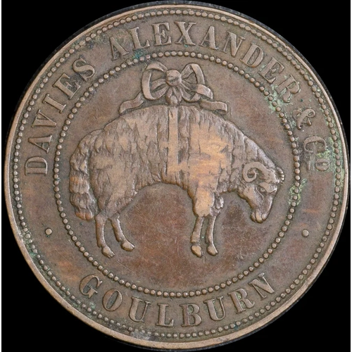 1837 Davies Alexander Copper Penny Token A95 Fine